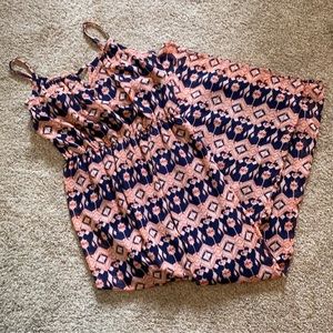 Orange and navy maxi dress